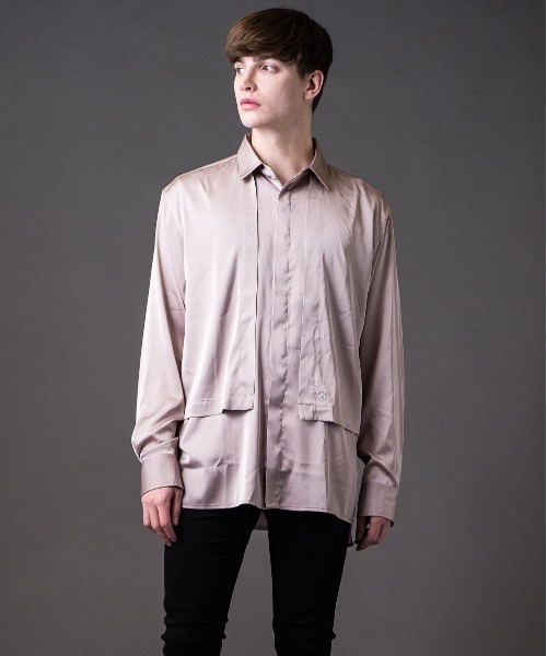 Buffalo Bobs（バッファローボブズ）の「TOPPER(トッパー)サテン フラップ トロミ シャツ（シャツ/ブラウス・メンズ・ピンク/マルチ/ミント・2-3/1-2）」の7枚目の写真