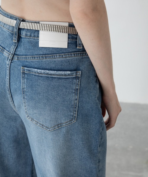 EKCOOKIES（イーケークッキーズ）の「【 ユニセックス 】【 EKCOOKIES 】サンドウォッシュテーパードデニム（デニムパンツ・レディース・インディゴブルー・S/M/L/XL）」の8枚目の写真