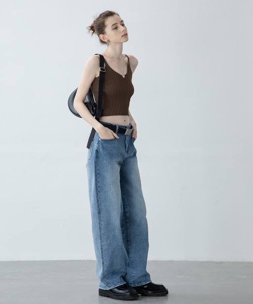 EKCOOKIES（イーケークッキーズ）の「【 ユニセックス 】【 EKCOOKIES 】サンドウォッシュテーパードデニム（デニムパンツ・レディース・インディゴブルー・S/M/L/XL）」の10枚目の写真