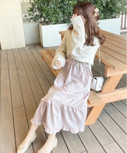 apres jour(アプレジュール)の「フリルティアードワンピース【ZOZOTOWN限定アイテム】(ワンピース・レディース・アイボリー/ブラック系その他/ライトベージュ/ピンクベージュ/ブラック・X-LARGE/フリー)」の5枚目の写真