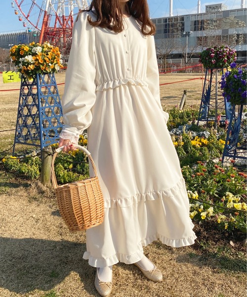 apres jour(アプレジュール)の「フリルティアードワンピース【ZOZOTOWN限定アイテム】(ワンピース・レディース・アイボリー/ブラック系その他/ライトベージュ/ピンクベージュ/ブラック・X-LARGE/フリー)」の12枚目の写真