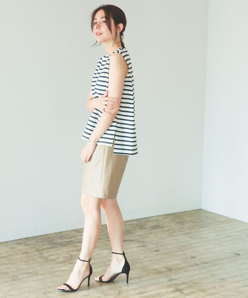 B:MING by BEAMS（ビーミングバイビームス）の「B:MING by BEAMS / フェイクレザー ショート パンツ 22SS（その他パンツ・レディース・ブラック/ベージュ・SMALL/MEDIUM）」の8枚目の写真