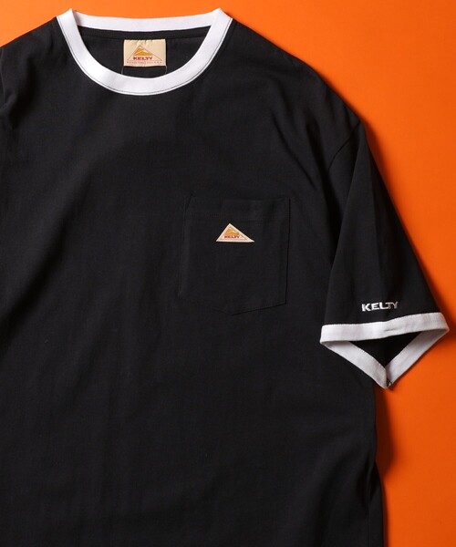 FREAK'S STORE(フリークスストア)の「WEB限定 KELTY×FREAK'S STORE/ケルティ 別注 ワンポイント ヴィンテージロゴ ポケットTシャツ/リンガーTシャツ/ポケT(Tシャツ/カットソー・メンズ・ホワイト/ブラック/サックスブルー/ホワイト×レッド/ブラック×ホワイト/グレイッシュベージュ/アッシュグレー/ダークグリーン/ラベンダー/ホワイト×ブラック/ホワイト×パープル・X-LARGE/SMALL/LARGE/MEDIUM)」の7枚目の写真