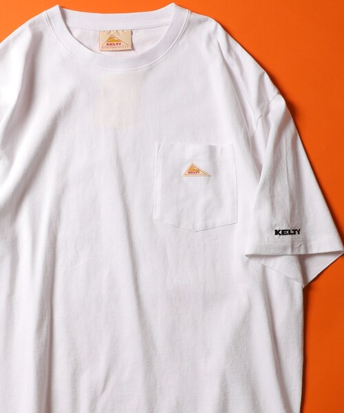 FREAK'S STORE(フリークスストア)の「WEB限定 KELTY×FREAK'S STORE/ケルティ 別注 ワンポイント ヴィンテージロゴ ポケットTシャツ/リンガーTシャツ/ポケT(Tシャツ/カットソー・メンズ・ホワイト/ブラック/サックスブルー/ホワイト×レッド/ブラック×ホワイト/グレイッシュベージュ/アッシュグレー/ダークグリーン/ラベンダー/ホワイト×ブラック/ホワイト×パープル・X-LARGE/SMALL/LARGE/MEDIUM)」の2枚目の写真