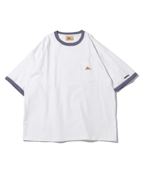 FREAK'S STORE(フリークスストア)の「WEB限定 KELTY×FREAK'S STORE/ケルティ 別注 ワンポイント ヴィンテージロゴ ポケットTシャツ/リンガーTシャツ/ポケT(Tシャツ/カットソー・メンズ・ホワイト/ブラック/サックスブルー/ホワイト×レッド/ブラック×ホワイト/グレイッシュベージュ/アッシュグレー/ダークグリーン/ラベンダー/ホワイト×ブラック/ホワイト×パープル・X-LARGE/SMALL/LARGE/MEDIUM)」の12枚目の写真