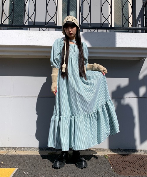 WC（ダブル シー）の「ストラップロングワンピース（ワンピース・レディース・ホワイト/その他1/インディゴブルー/ブラック・FREE）」の11枚目の写真