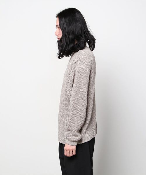 PORT BY ARK（ポートバイアーク）の「PORT BY ARK / ポートバイアーク：Straw yarn Knit P/O：PO11-K001[COR]（ニット/セーター・メンズ・ネイビー/グレー・FREE）」の8枚目の写真
