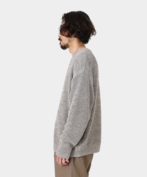 PORT BY ARK（ポートバイアーク）の「PORT BY ARK / ポートバイアーク：Straw yarn Knit P/O：PO11-K001[COR]（ニット/セーター・メンズ・ネイビー/グレー・FREE）」の5枚目の写真