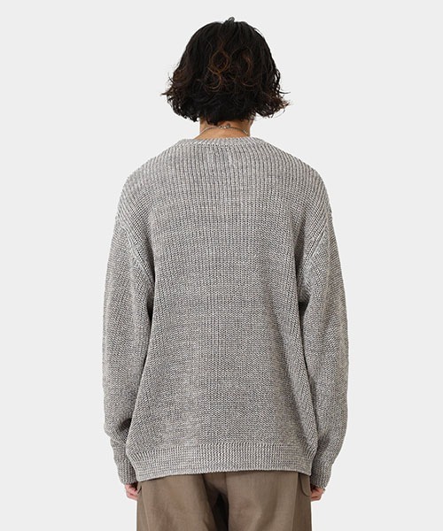 PORT BY ARK（ポートバイアーク）の「PORT BY ARK / ポートバイアーク：Straw yarn Knit P/O：PO11-K001[COR]（ニット/セーター・メンズ・ネイビー/グレー・FREE）」の4枚目の写真