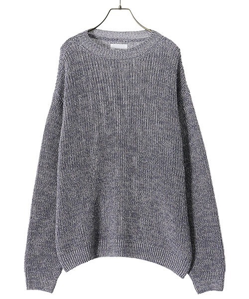 PORT BY ARK（ポートバイアーク）の「PORT BY ARK / ポートバイアーク：Straw yarn Knit P/O：PO11-K001[COR]（ニット/セーター・メンズ・ネイビー/グレー・FREE）」の22枚目の写真