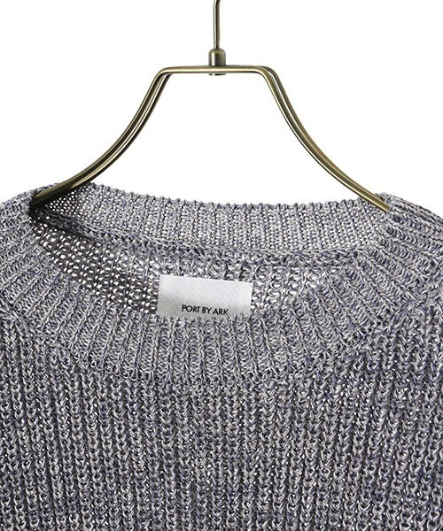 PORT BY ARK（ポートバイアーク）の「PORT BY ARK / ポートバイアーク：Straw yarn Knit P/O：PO11-K001[COR]（ニット/セーター・メンズ・ネイビー/グレー・FREE）」の10枚目の写真