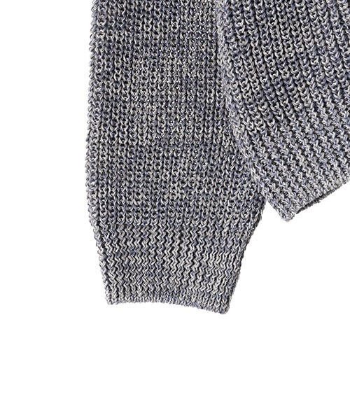 PORT BY ARK（ポートバイアーク）の「PORT BY ARK / ポートバイアーク：Straw yarn Knit P/O：PO11-K001[COR]（ニット/セーター・メンズ・ネイビー/グレー・FREE）」の6枚目の写真