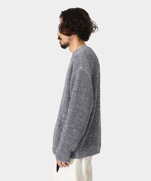 PORT BY ARK（ポートバイアーク）の「PORT BY ARK / ポートバイアーク：Straw yarn Knit P/O：PO11-K001[COR]（ニット/セーター・メンズ・ネイビー/グレー・FREE）」の20枚目の写真