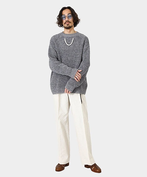 PORT BY ARK（ポートバイアーク）の「PORT BY ARK / ポートバイアーク：Straw yarn Knit P/O：PO11-K001[COR]（ニット/セーター・メンズ・ネイビー/グレー・FREE）」の13枚目の写真