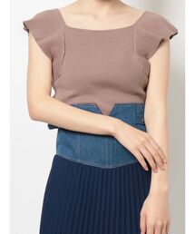 ビスチェ風2WAYラッフルコンパクトニット
