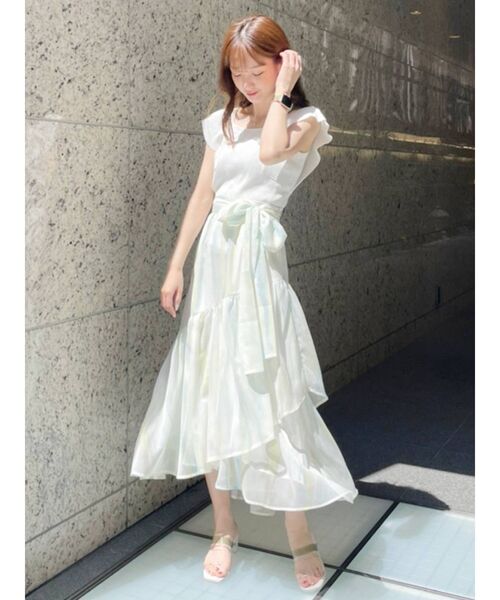 MERCURYDUO（マーキュリーデュオ）の「ビスチェ風2WAYラッフルコンパクトニット（ニット/セーター・レディース・ベビーピンク/パープル/オフホワイト/ブラック/ダークブラウン/ブルー/ブラウン/イエロー/グリーン/ラベンダー/ライトブルー/ピンク・FREE）」の14枚目の写真