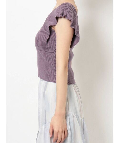 MERCURYDUO（マーキュリーデュオ）の「ビスチェ風2WAYラッフルコンパクトニット（ニット/セーター・レディース・ベビーピンク/パープル/オフホワイト/ブラック/ダークブラウン/ブルー/ブラウン/イエロー/グリーン/ラベンダー/ライトブルー/ピンク・FREE）」の19枚目の写真