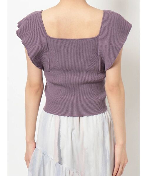 MERCURYDUO（マーキュリーデュオ）の「ビスチェ風2WAYラッフルコンパクトニット（ニット/セーター・レディース・ベビーピンク/パープル/オフホワイト/ブラック/ダークブラウン/ブルー/ブラウン/イエロー/グリーン/ラベンダー/ライトブルー/ピンク・FREE）」の20枚目の写真