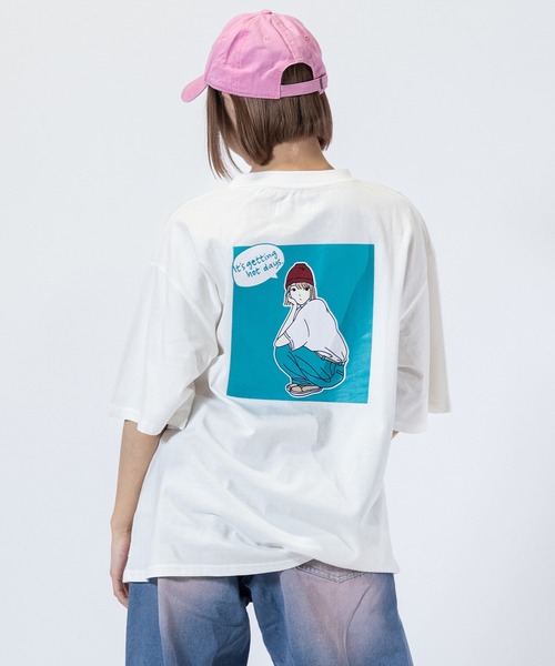 Red Cap Girl（レッドキャプガール）の「【a-r】〔Red Cap Girl/レッドキャップガール〕天竺 RCGフロントプリント/バックプリント カラーTシャツ（Tシャツ/カットソー・メンズ・ホワイト/ブルー/ダークグリーン/ブラック/ホワイト系その他/サックスブルー系/ブルー系その他/グリーン・MEDIUM/LARGE/X-LARGE）」の3枚目の写真