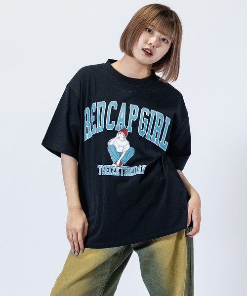 Red Cap Girl（レッドキャプガール）の「【a-r】〔Red Cap Girl/レッドキャップガール〕天竺 RCGフロントプリント/バックプリント カラーTシャツ（Tシャツ/カットソー・メンズ・ホワイト/ブルー/ダークグリーン/ブラック/ホワイト系その他/サックスブルー系/ブルー系その他/グリーン・MEDIUM/LARGE/X-LARGE）」の4枚目の写真