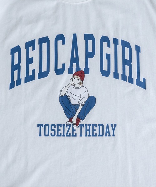 Red Cap Girl（レッドキャプガール）の「【a-r】〔Red Cap Girl/レッドキャップガール〕天竺 RCGフロントプリント/バックプリント カラーTシャツ（Tシャツ/カットソー・メンズ・ホワイト/ブルー/ダークグリーン/ブラック/ホワイト系その他/サックスブルー系/ブルー系その他/グリーン・MEDIUM/LARGE/X-LARGE）」の12枚目の写真