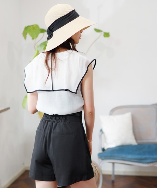 LIPSERVICE（リップサービス）の「BIGラッフルカラーブラウス（シャツ/ブラウス・レディース・ホワイト/ブラック/グリーン/ピンク系その他・FREE）」の11枚目の写真