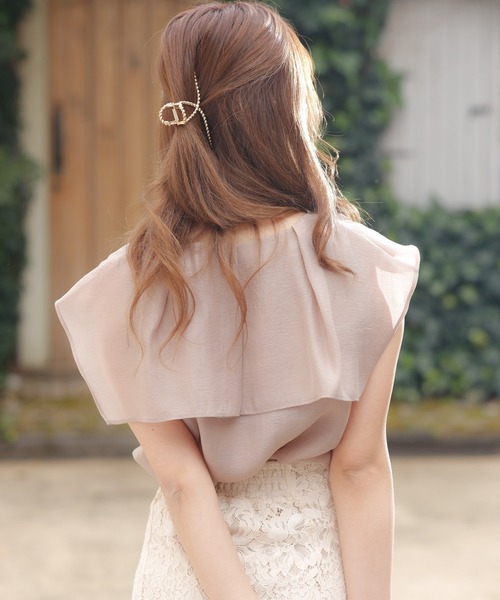 LIPSERVICE（リップサービス）の「BIGラッフルカラーブラウス（シャツ/ブラウス・レディース・ホワイト/ブラック/グリーン/ピンク系その他・FREE）」の7枚目の写真