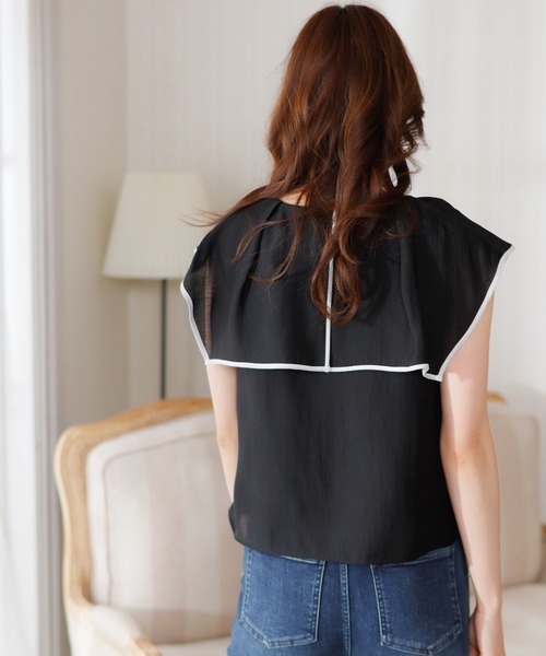 LIPSERVICE（リップサービス）の「BIGラッフルカラーブラウス（シャツ/ブラウス・レディース・ホワイト/ブラック/グリーン/ピンク系その他・FREE）」の10枚目の写真