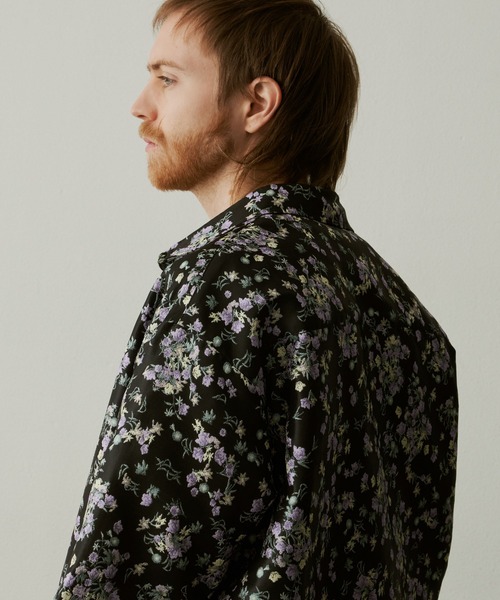 UNSELDs（アンセルズ）の「【UNSELDs アンセルズ】フローラルジャガード レギュラーカラー ハーフスリーブシャツ［セットアップ対応］（シャツ/ブラウス・メンズ・ブラック/ダークグレー/ネイビー・L/M）」の13枚目の写真