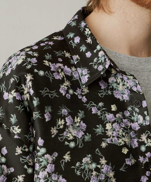 UNSELDs（アンセルズ）の「【UNSELDs アンセルズ】フローラルジャガード レギュラーカラー ハーフスリーブシャツ［セットアップ対応］（シャツ/ブラウス・メンズ・ブラック/ダークグレー/ネイビー・L/M）」の11枚目の写真