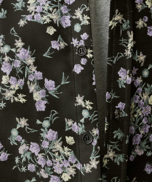 UNSELDs（アンセルズ）の「【UNSELDs アンセルズ】フローラルジャガード レギュラーカラー ハーフスリーブシャツ［セットアップ対応］（シャツ/ブラウス・メンズ・ブラック/ダークグレー/ネイビー・L/M）」の14枚目の写真