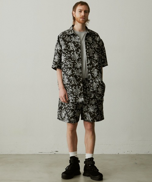 UNSELDs（アンセルズ）の「【UNSELDs アンセルズ】フローラルジャガード レギュラーカラー ハーフスリーブシャツ［セットアップ対応］（シャツ/ブラウス・メンズ・ブラック/ダークグレー/ネイビー・L/M）」の20枚目の写真