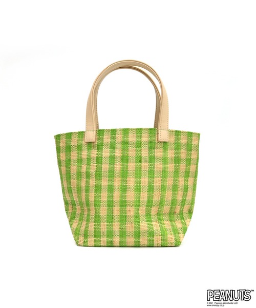 SNOOPY(スヌーピー)の「SNOOPY RAFFIA BAG / スヌーピー ラフィアトートバッグ S(トートバッグ・レディース・ブラック/ピンク/グリーン・FREE)」の8枚目の写真