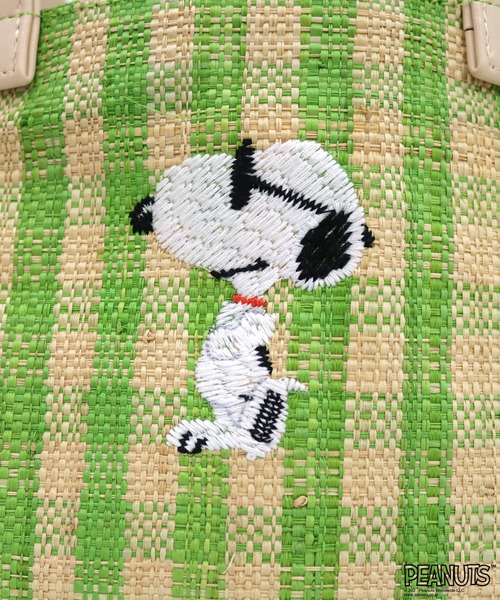 SNOOPY(スヌーピー)の「SNOOPY RAFFIA BAG / スヌーピー ラフィアトートバッグ S(トートバッグ・レディース・ブラック/ピンク/グリーン・FREE)」の11枚目の写真