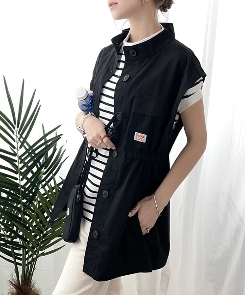 Java(ジャバ)の「《JaVa ジャバコラボ》大人の上級カジュアル。スタンドカラーミリタリーベスト(ベスト・レディース・ブラック/ベージュ系その他/カーキ・SMALL/MEDIUM/LARGE/X-LARGE)」の11枚目の写真