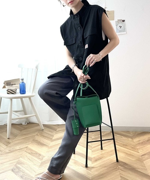 Java(ジャバ)の「《JaVa ジャバコラボ》大人の上級カジュアル。スタンドカラーミリタリーベスト(ベスト・レディース・ブラック/ベージュ系その他/カーキ・SMALL/MEDIUM/LARGE/X-LARGE)」の12枚目の写真