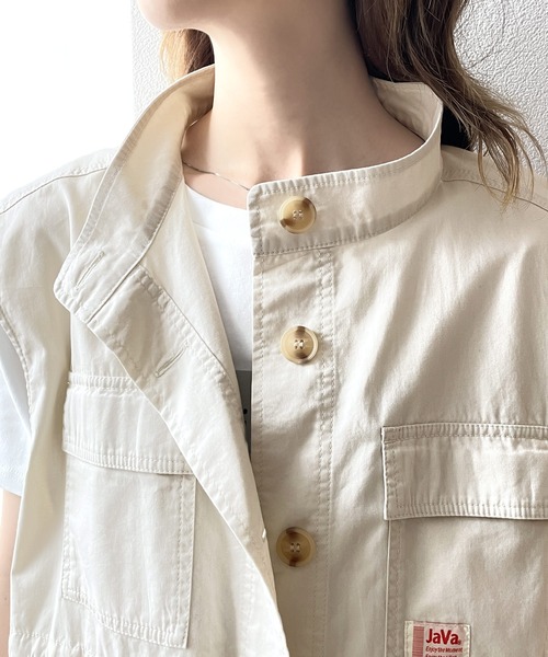 Java(ジャバ)の「《JaVa ジャバコラボ》大人の上級カジュアル。スタンドカラーミリタリーベスト(ベスト・レディース・ブラック/ベージュ系その他/カーキ・SMALL/MEDIUM/LARGE/X-LARGE)」の14枚目の写真