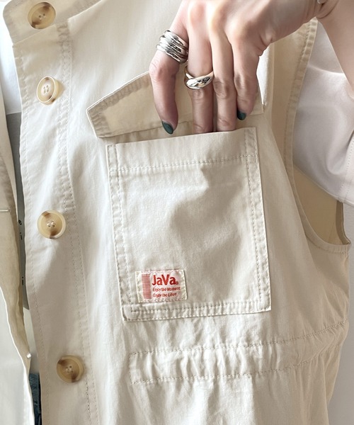 Java(ジャバ)の「《JaVa ジャバコラボ》大人の上級カジュアル。スタンドカラーミリタリーベスト(ベスト・レディース・ブラック/ベージュ系その他/カーキ・SMALL/MEDIUM/LARGE/X-LARGE)」の15枚目の写真