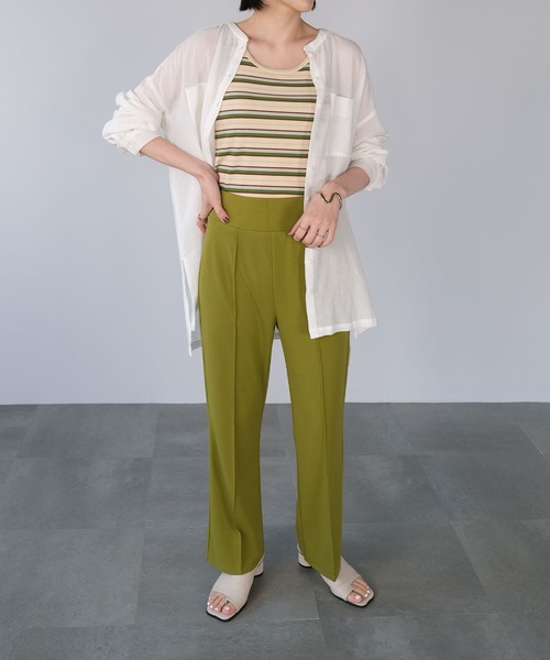 ＡＮＤＪ（アンドジェイ）の「マルチボーダーテレコタンクトップ（タンクトップ・レディース・レッド/グリーン/アイボリー・M）」の7枚目の写真