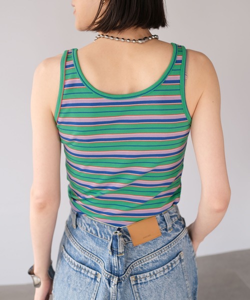 ＡＮＤＪ（アンドジェイ）の「マルチボーダーテレコタンクトップ（タンクトップ・レディース・レッド/グリーン/アイボリー・M）」の18枚目の写真