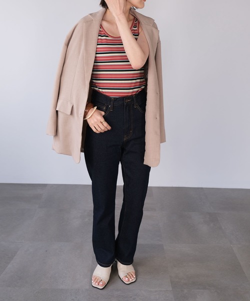 ＡＮＤＪ（アンドジェイ）の「マルチボーダーテレコタンクトップ（タンクトップ・レディース・レッド/グリーン/アイボリー・M）」の19枚目の写真