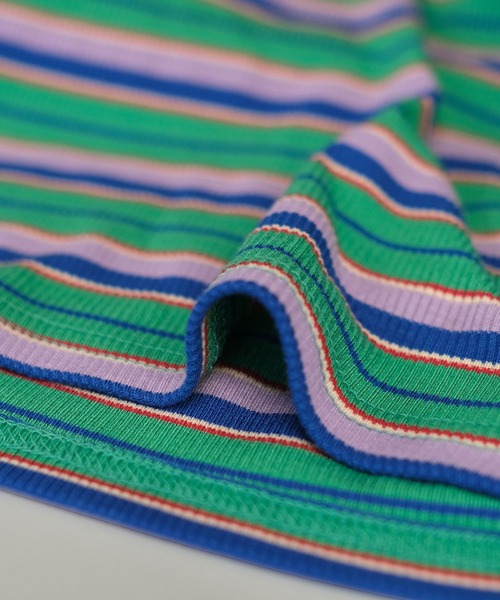 ＡＮＤＪ（アンドジェイ）の「マルチボーダーテレコタンクトップ（タンクトップ・レディース・レッド/グリーン/アイボリー・M）」の8枚目の写真