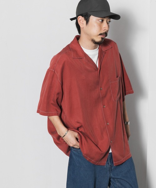 AMERICAN RAG CIE（アメリカンラグシー）の「リヨセルフィブリルツイルボックスフィットオープンカラーシャツ（シャツ/ブラウス・メンズ・チャコールグレー/ライトブルー/レッド・MEDIUM/LARGE）」の20枚目の写真