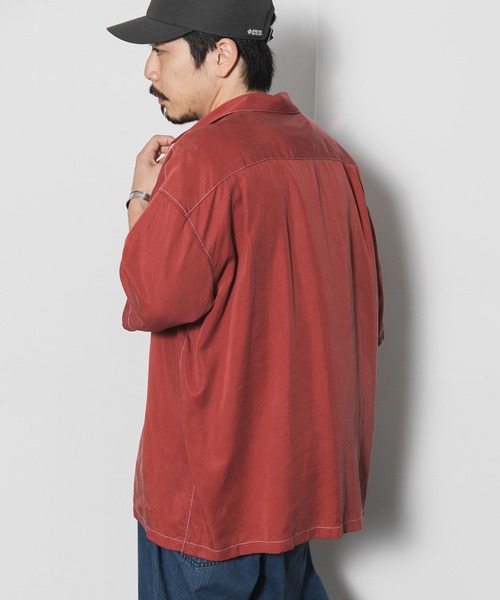 AMERICAN RAG CIE（アメリカンラグシー）の「リヨセルフィブリルツイルボックスフィットオープンカラーシャツ（シャツ/ブラウス・メンズ・チャコールグレー/ライトブルー/レッド・MEDIUM/LARGE）」の21枚目の写真