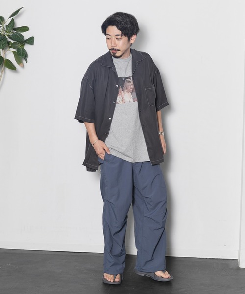 AMERICAN RAG CIE（アメリカンラグシー）の「リヨセルフィブリルツイルボックスフィットオープンカラーシャツ（シャツ/ブラウス・メンズ・チャコールグレー/ライトブルー/レッド・MEDIUM/LARGE）」の19枚目の写真