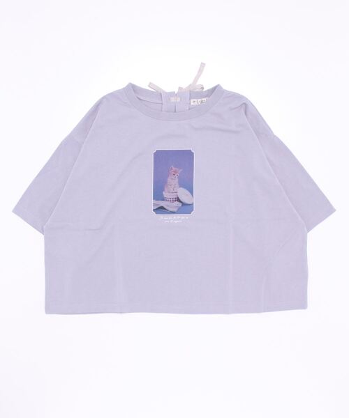 axes femme(アクシーズファム)の「フォトクロップドTシャツ(Tシャツ/カットソー・レディース・ホワイト/ブルー/グリーン・FREE)」の1枚目の写真