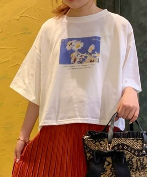 axes femme(アクシーズファム)の「フォトクロップドTシャツ(Tシャツ/カットソー・レディース・ホワイト/ブルー/グリーン・FREE)」の8枚目の写真