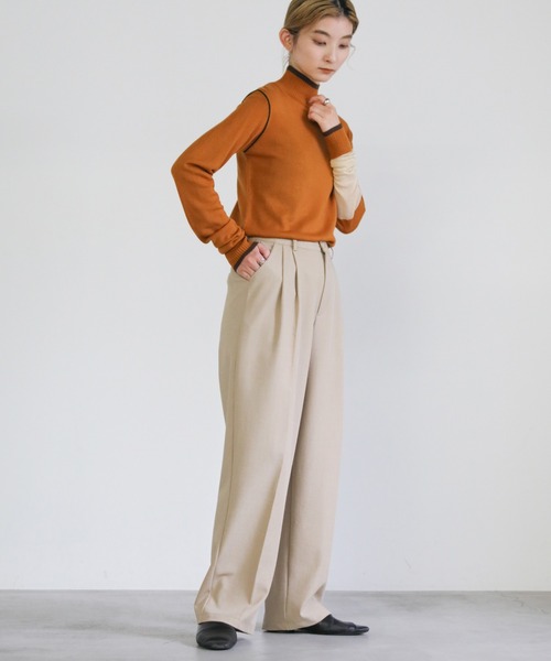 select MOCA(セレクトモカ)の「ロングスリーブツートーンニットトップス(ニット/セーター・レディース・ブラック/オレンジ/グリーン・FREE)」の9枚目の写真