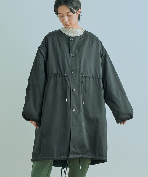 Kelen（ケレン）の「「KELEN / ケレン」HALI / REVERSIBLE NO COLLAR MOD COAT（ダウンジャケット/コート・レディース・ブラック/ベージュ/カーキ・M/S）」の2枚目の写真