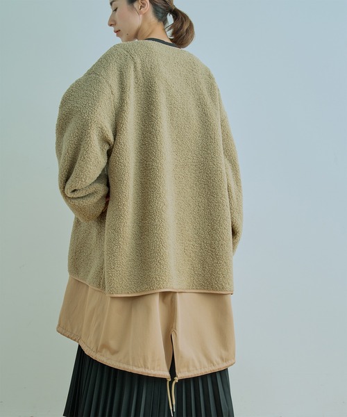 Kelen（ケレン）の「「KELEN / ケレン」HALI / REVERSIBLE NO COLLAR MOD COAT（ダウンジャケット/コート・レディース・ブラック/ベージュ/カーキ・M/S）」の12枚目の写真